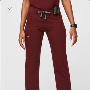 FIGS scrub kade pants burgundy XSP